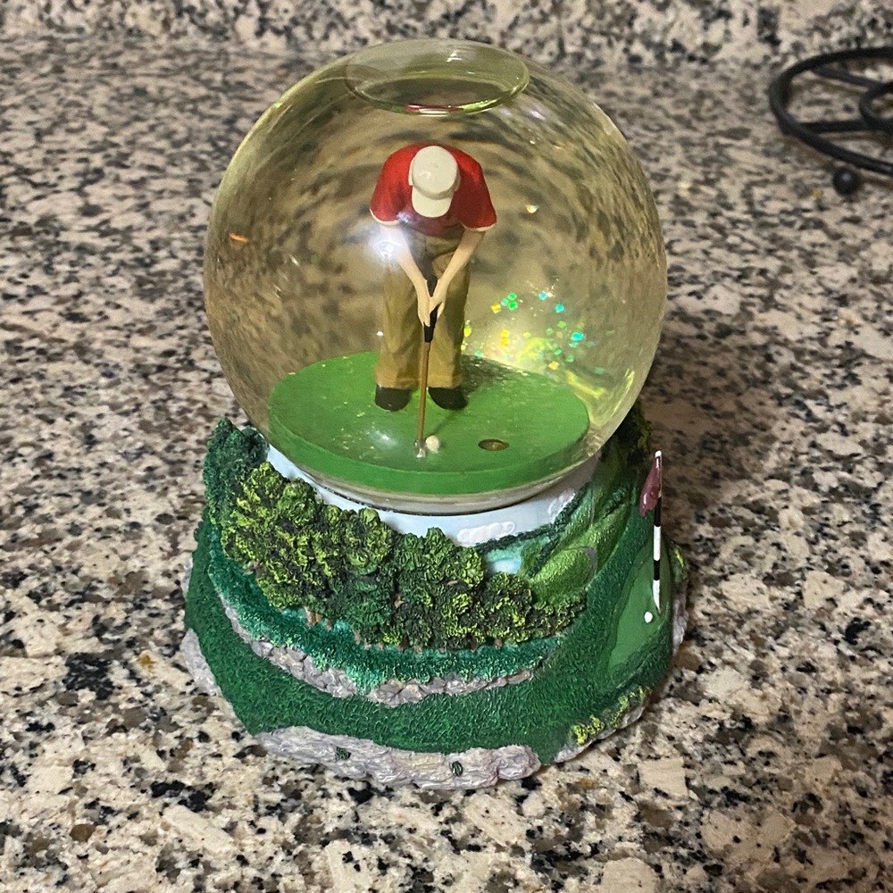 Golf Themed Snow Globe with Golfer Figurine